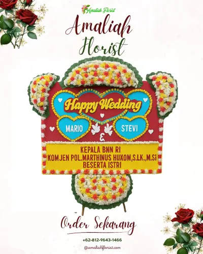 Karangan Papan Bunga Pernikahan di Bulan